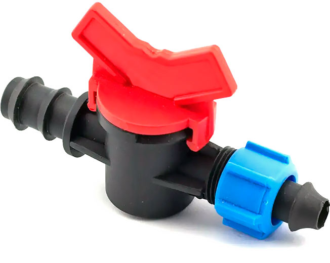 Кран стартовый с поджимом для cадовой трубки DRIP PIPE Santehplast