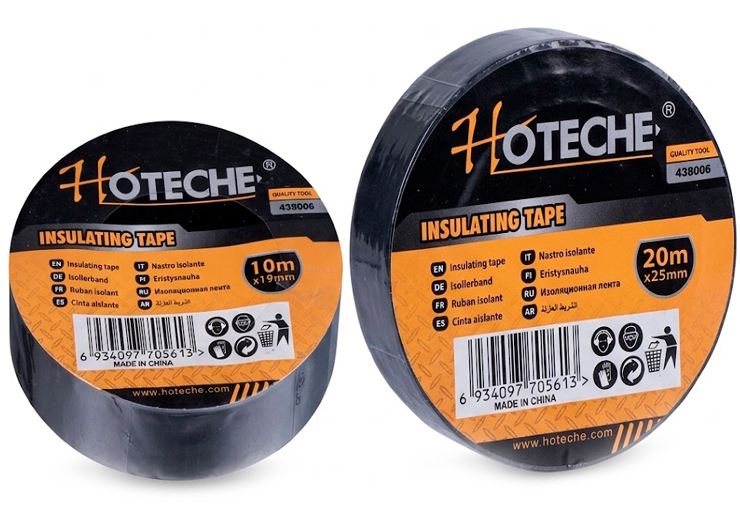 Изолента ПВХ 19 мм черная Hoteche