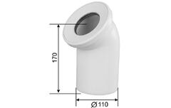 Труба  для подключения унитаза 45° 170 мм WJ1018 Valvetti