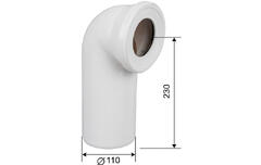 Труба  для подключения унитаза 90° 230 мм WJ1019 Valvetti