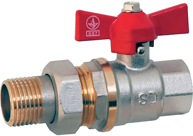 Кран с американкой прямой латунь ВН SD PLUS