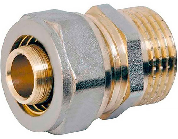 Муфта переходник никелированная 16 мм × 3/4 Н SD FORTE