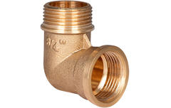 Отвод  латунный усиленный, 1/2 В × 3/4 Н (15-20)
