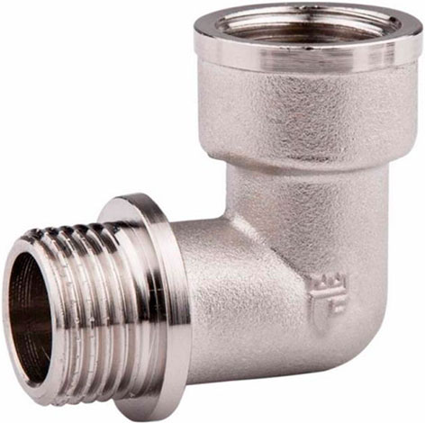 Отвод переходной никелированный 1/2 Н × 3/4 В (15мм × 20мм) SD FORTE