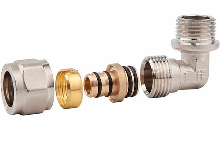 Отвод разборный никелированный 16*1/2 Н (15мм) SD FORTE