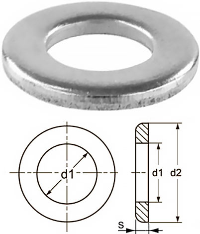 Шайба плоская нержавеющая