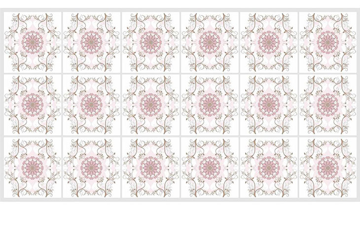 Панель ПВХ Мозаика Цветочный орнамент 960 × 480 мм (упаковка 10 шт) GRACE