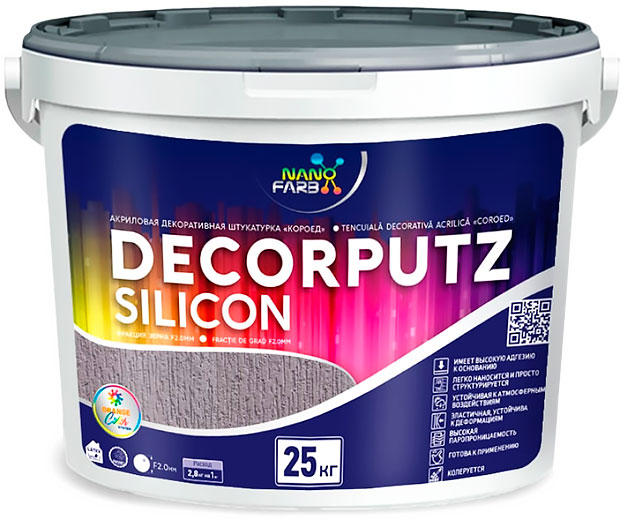 Штукатурка декоративная акриловая DEKORPUTZ КОРОЕД F 2.0 25 кг Weiser