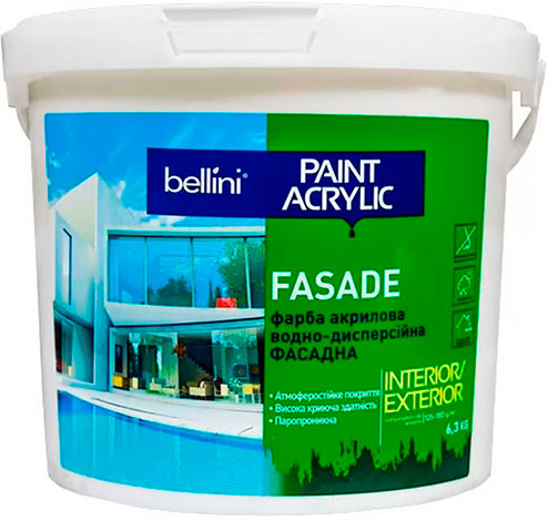 Краска для фасадных работ матовая белая Fasade Paint Acrylic Bellini